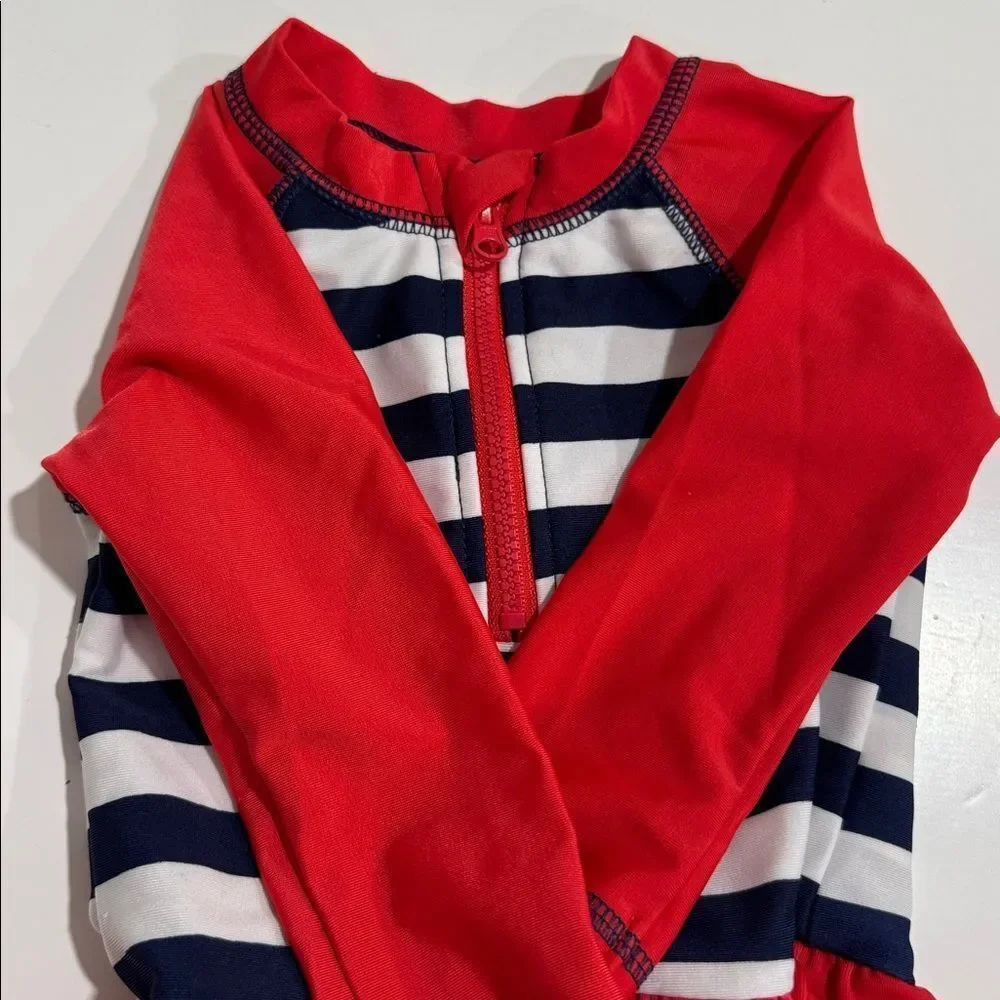 Girls Mixed Swimsuit Set - Teal, Coral & White EUC